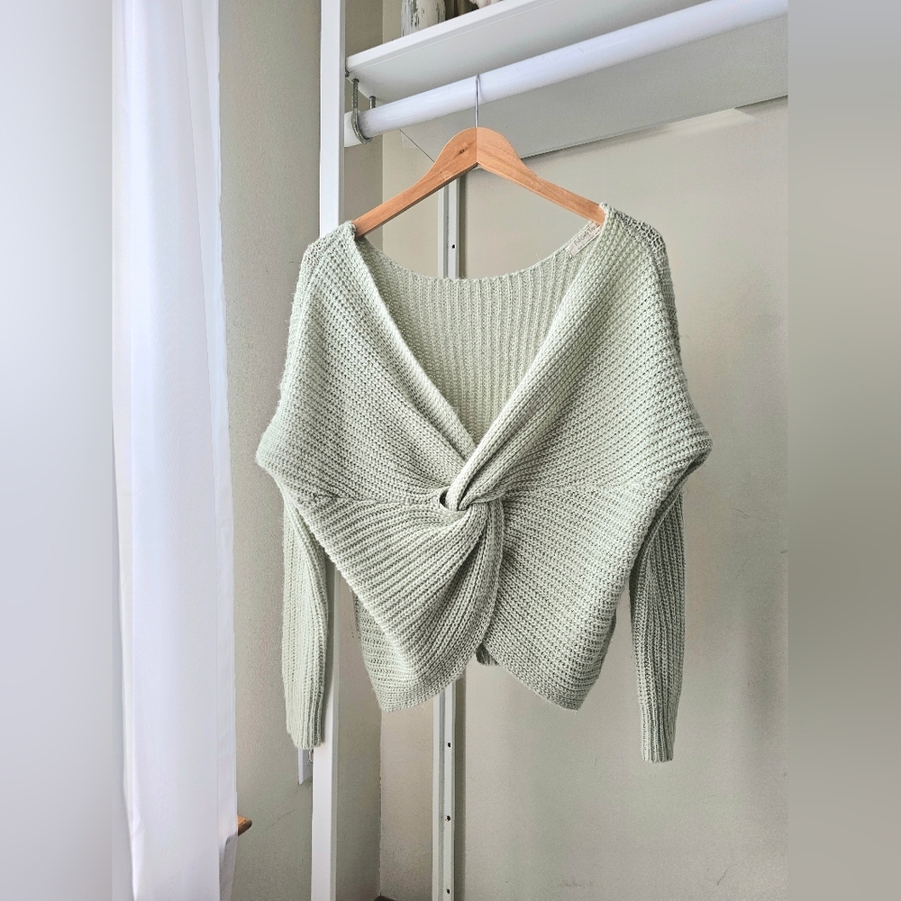 Knot Back Mint Green Sweater